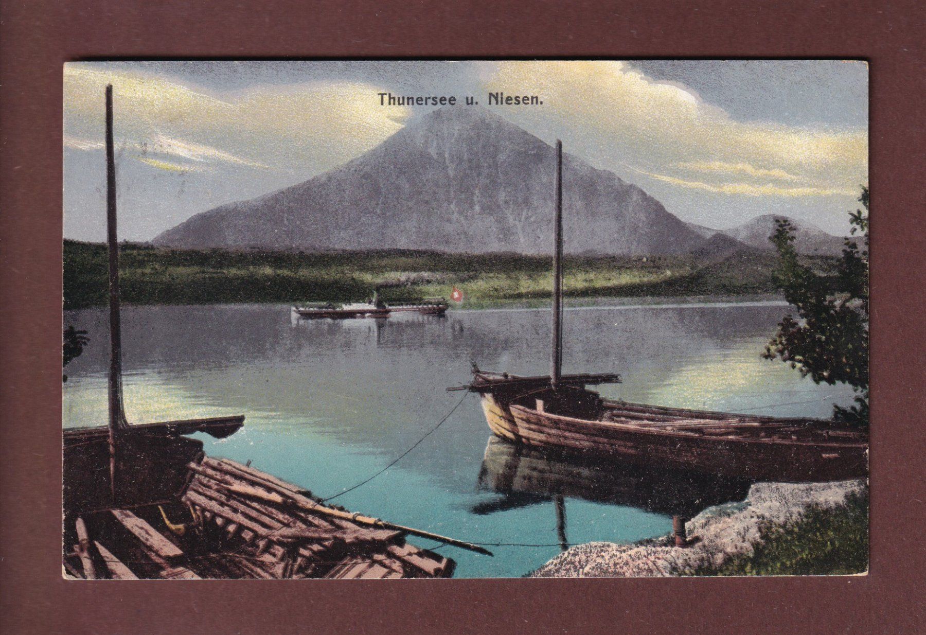 Cartoline postali: THUNERSEE - Niesen - 1909 – Usato da Pully venduto da nicecards