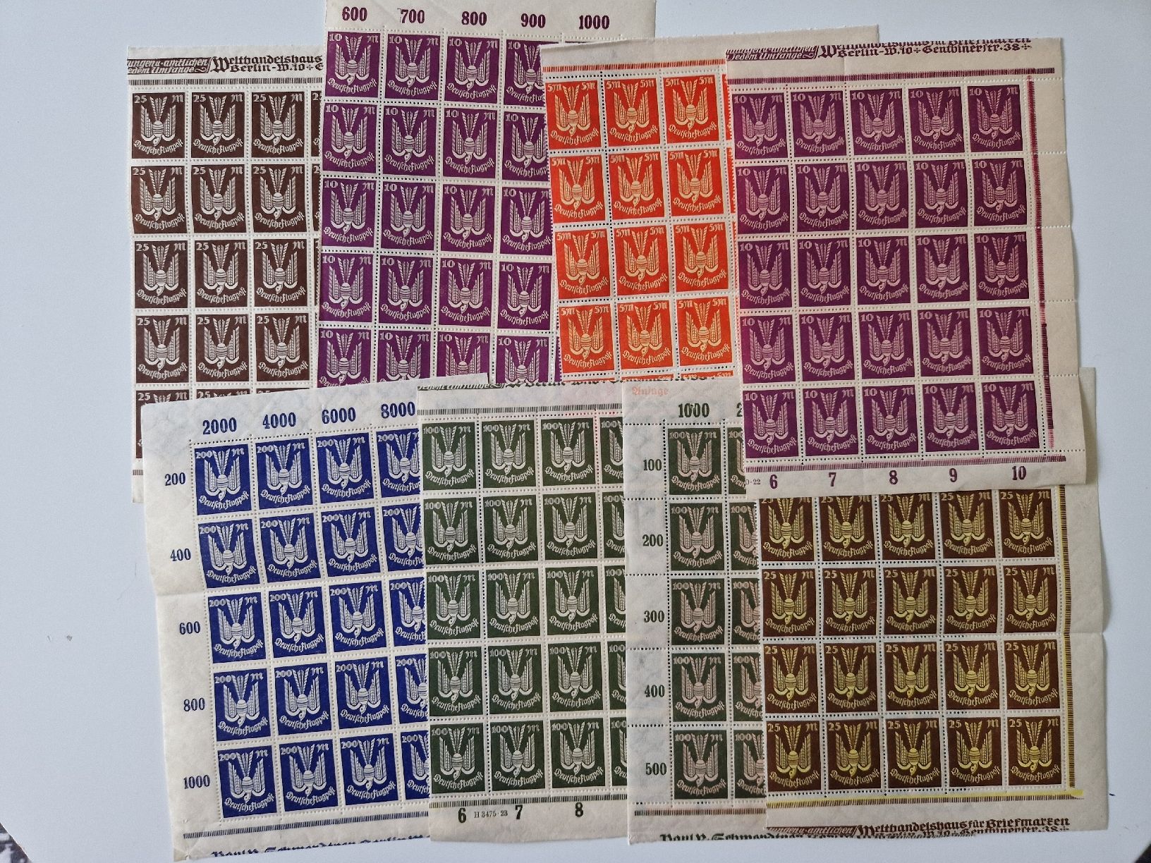 Tutti i francobolli: Deutsches Reich Briefmarken 8 Inflation Bogen postfrisch – Nuovo (secondo la descrizione) da St. Gallen venduto da Enrico_SG