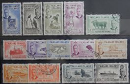 Falkland Islands British Kat. 102-115 gest. 1951 Kat. 150 Eu