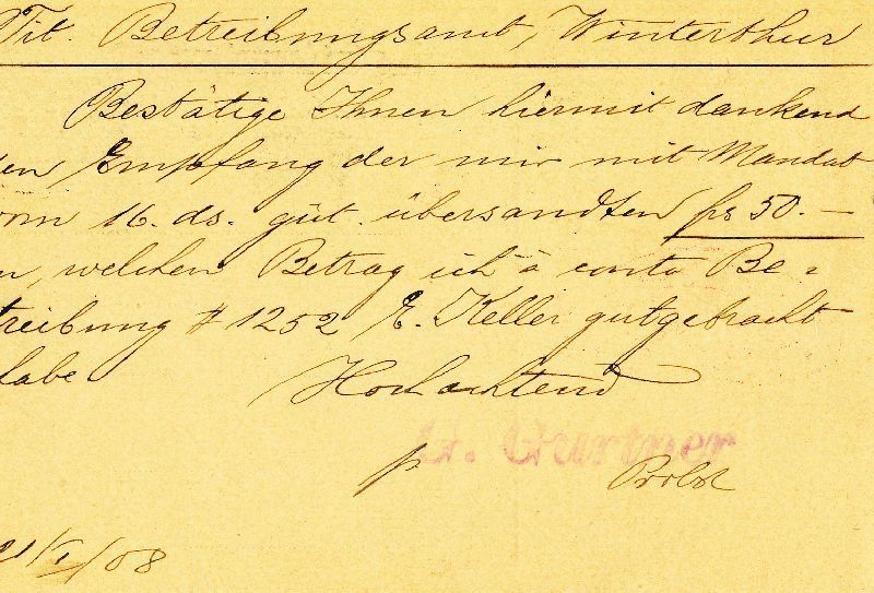 Ansichtskarten: Zürich - Postkarte Stempel nach Winterthur + 1908 – Gebraucht aus Emmenbrücke von teestube 1