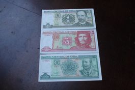 UNC CUBA 3 billets