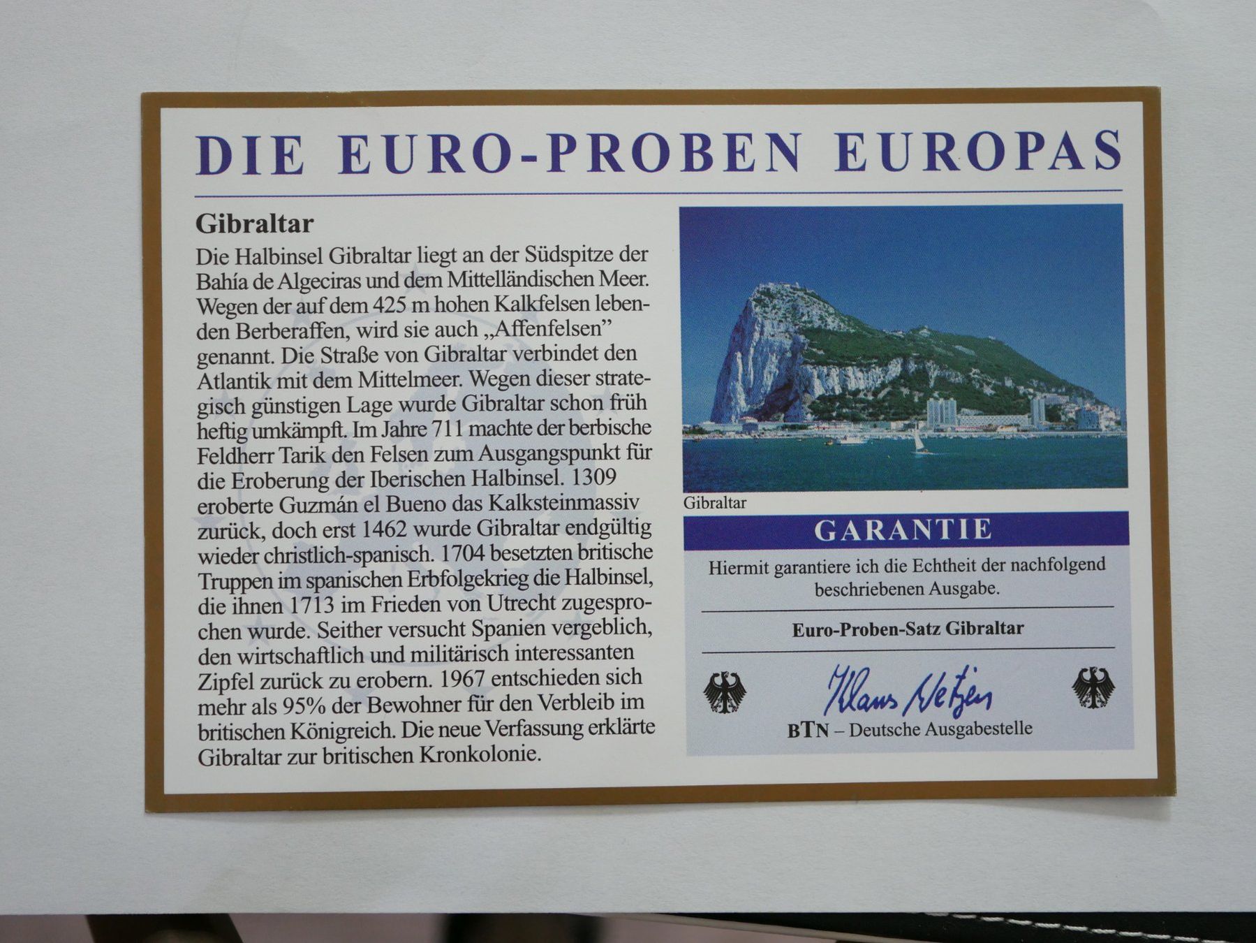Tutti le monete: Euro Probe Gibraltar 2006 ***TOP*** – Nuovo e nell'imballaggio originale da Kreuzlingen venduto da Samson01 2
