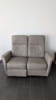 2-Sitzer Ledersofa grau mit Relaxfunktion gebraucht