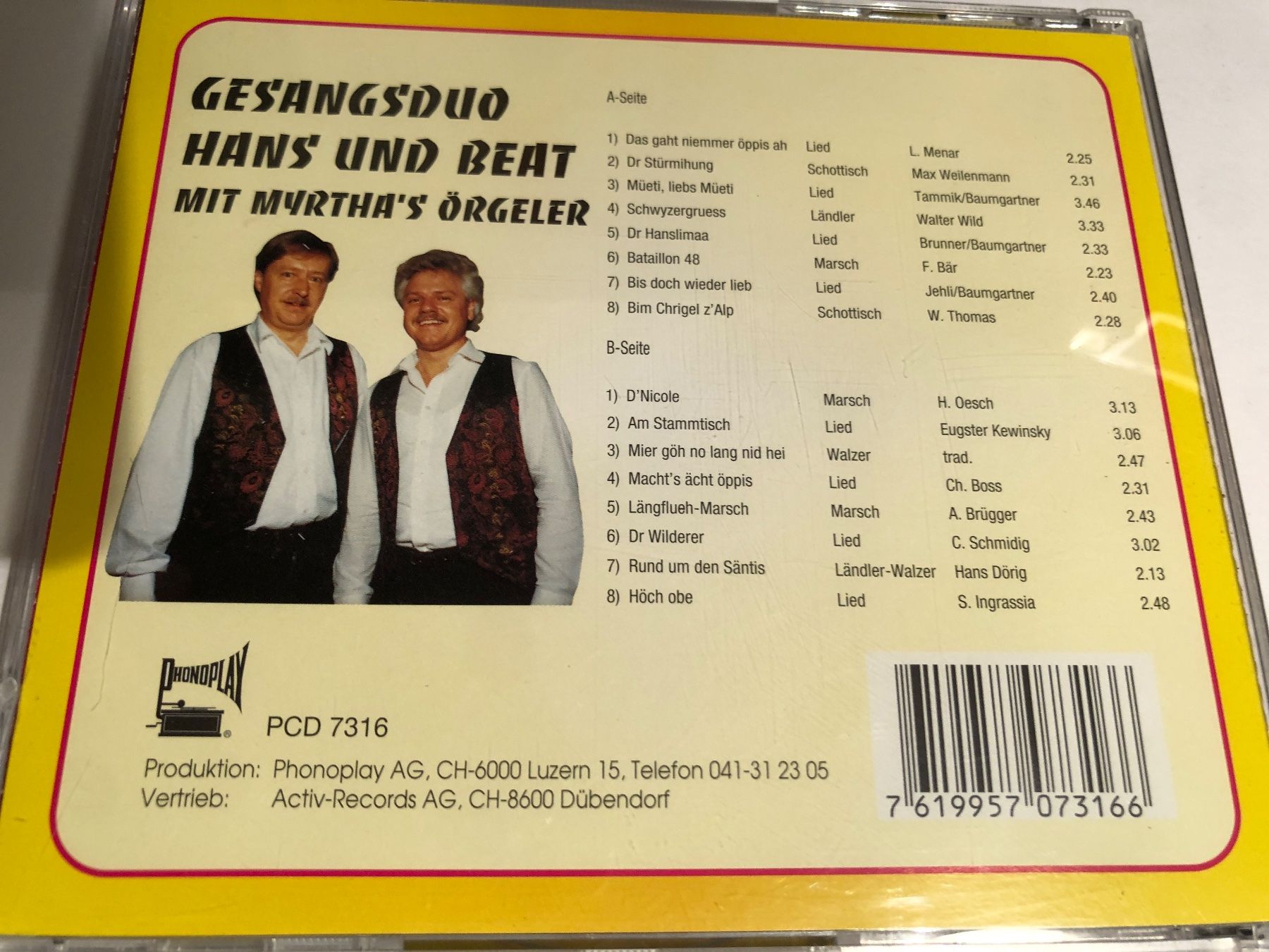 CD: Gesangduo Hans und Beat – Usato da Arth venduto da Vrecam51 1