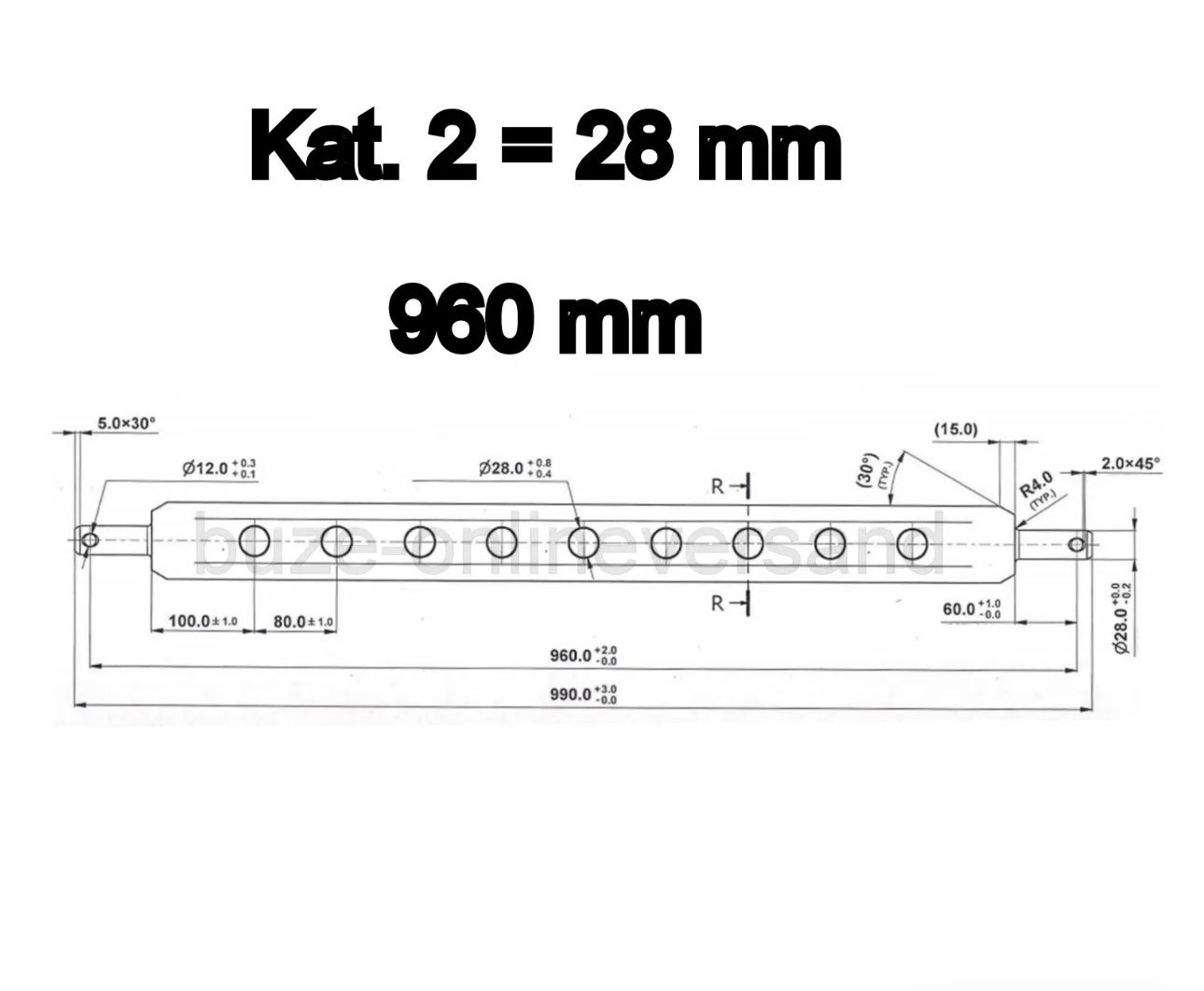 Ganci per rimorchio: Ackerschiene Kat. II 960mm – Nuovo e nell'imballaggio originale da Amriswil venduto da JaJa-Express 1