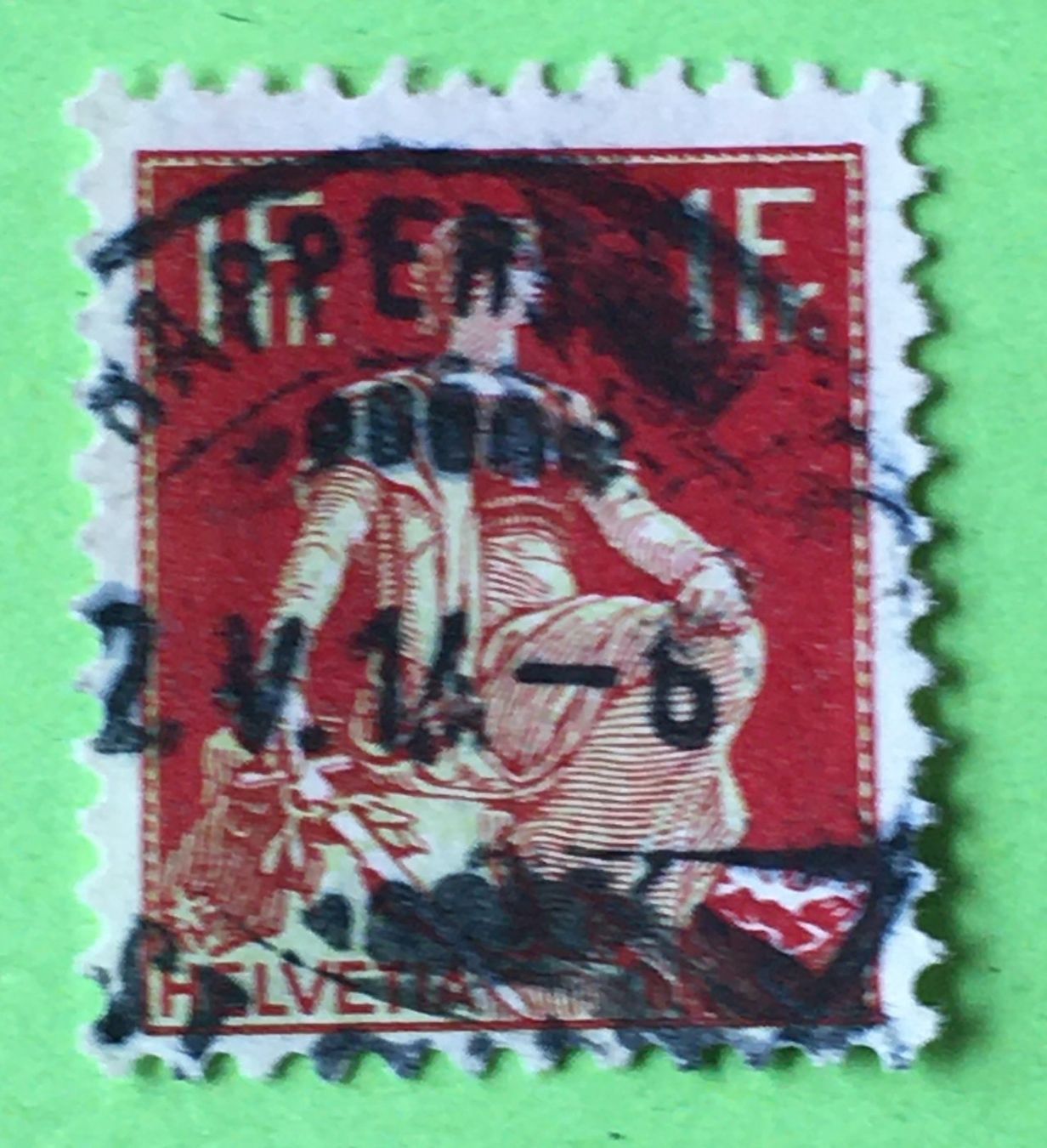 Alle Briefmarken: Helvetia mit Schwert  mit Stempel     – Gebraucht aus Aarau von Billa007