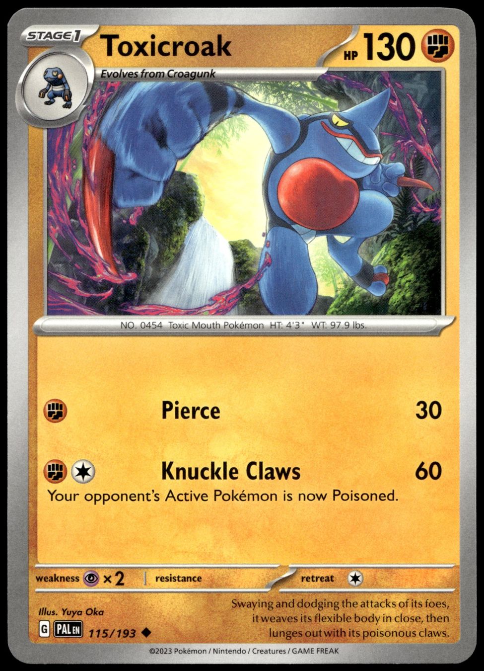 Pokémon Carte collezionabili: Pokémon Toxicroak 115/193   SV02 Paldea Evolved – Usato da Le Mouret venduto da PokemonCards_CH