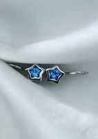 Kinder Ohrringe Silber Blau Stern