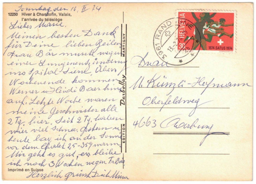 Cartoline postali: Chadolin - Sessellift – Usato da Binningen venduto da Mountainrider 1