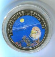Farbmünze "Perlboote. 1 $. Palau 1994".