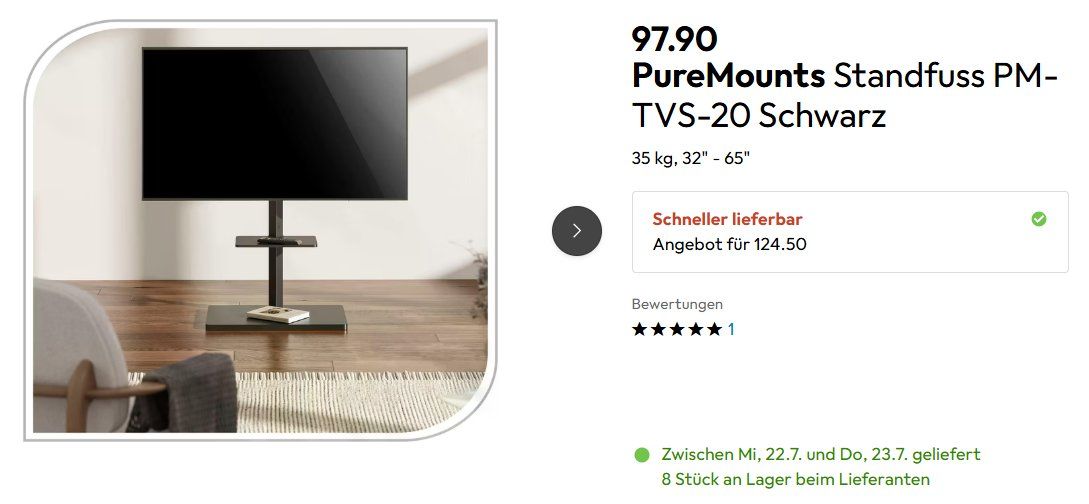 Fixations: TV Ständer "PureMounts Standfuss PM-TVS-20" – D'occasion à Zürich par phi_2dqf 1