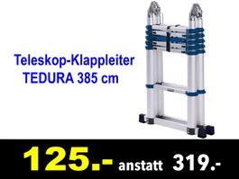 🔴  Teleskop-Klappleiter TEDURA 385 cm /392B