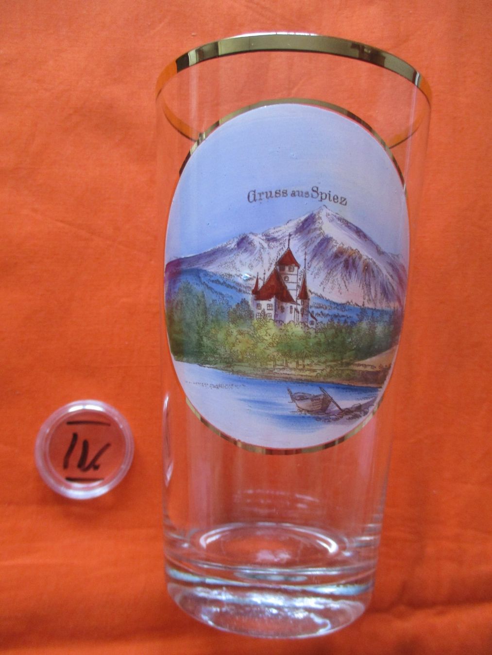 Bicchieri: Souvenir Glas Spiez – Usato da Birsfelden venduto da alles-muss-raus