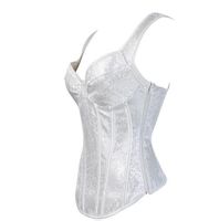 Korsett Brokat Gothic weiss S M L XL XXL