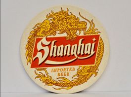 Bierdeckel SHANGHAI IMPORTED BEER Bier Untersetzer Vintage