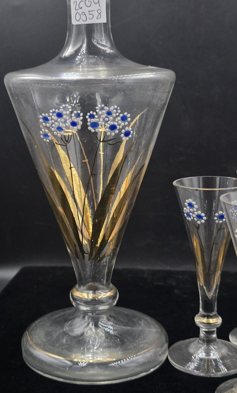 Karaffen: Vintage-Set Glaskaraffe mi Gläsern – Gebraucht aus Rorschacherberg von snOOpydOg11 1