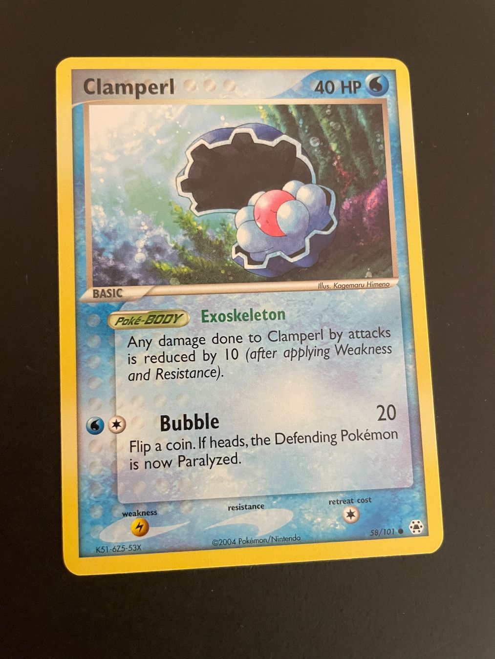 Pokémon Carte collezionabili: Clamperl EX Hidden Legends 58/101 – Usato da Zürich venduto da pokemon_cards