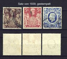 England Satz von 1939, gestempelt