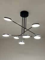 Ceiling light black modern 6-light like new