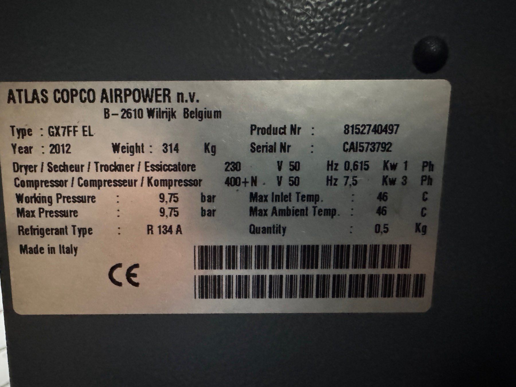 Compressori: Kompressor Atlas Copco – Usato da Lüchingen venduto da Bauchef1 1