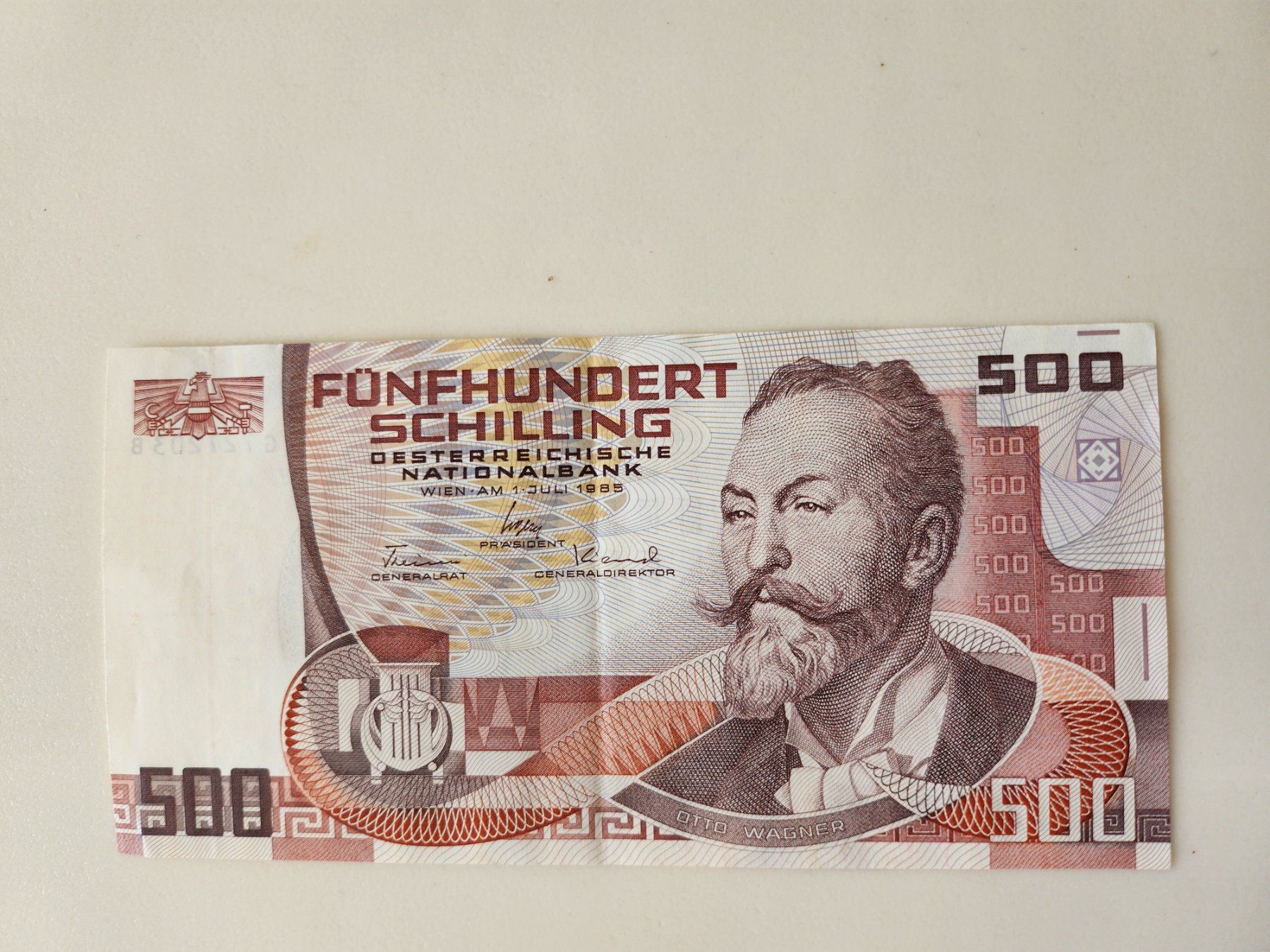 Banknoten: 500 Schilling alte Banknote Note Österreich – Gebraucht aus Unterägeri von 0alfa0