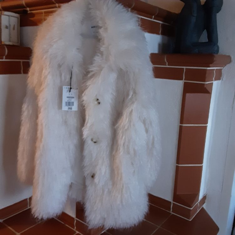 Kunstfell Jacke Flauschige Jacke Bershka Bershka Mantel Kunstfell