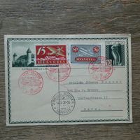 1930 interessante ZEPPELINPOST - Karte !! Mischfrankatur