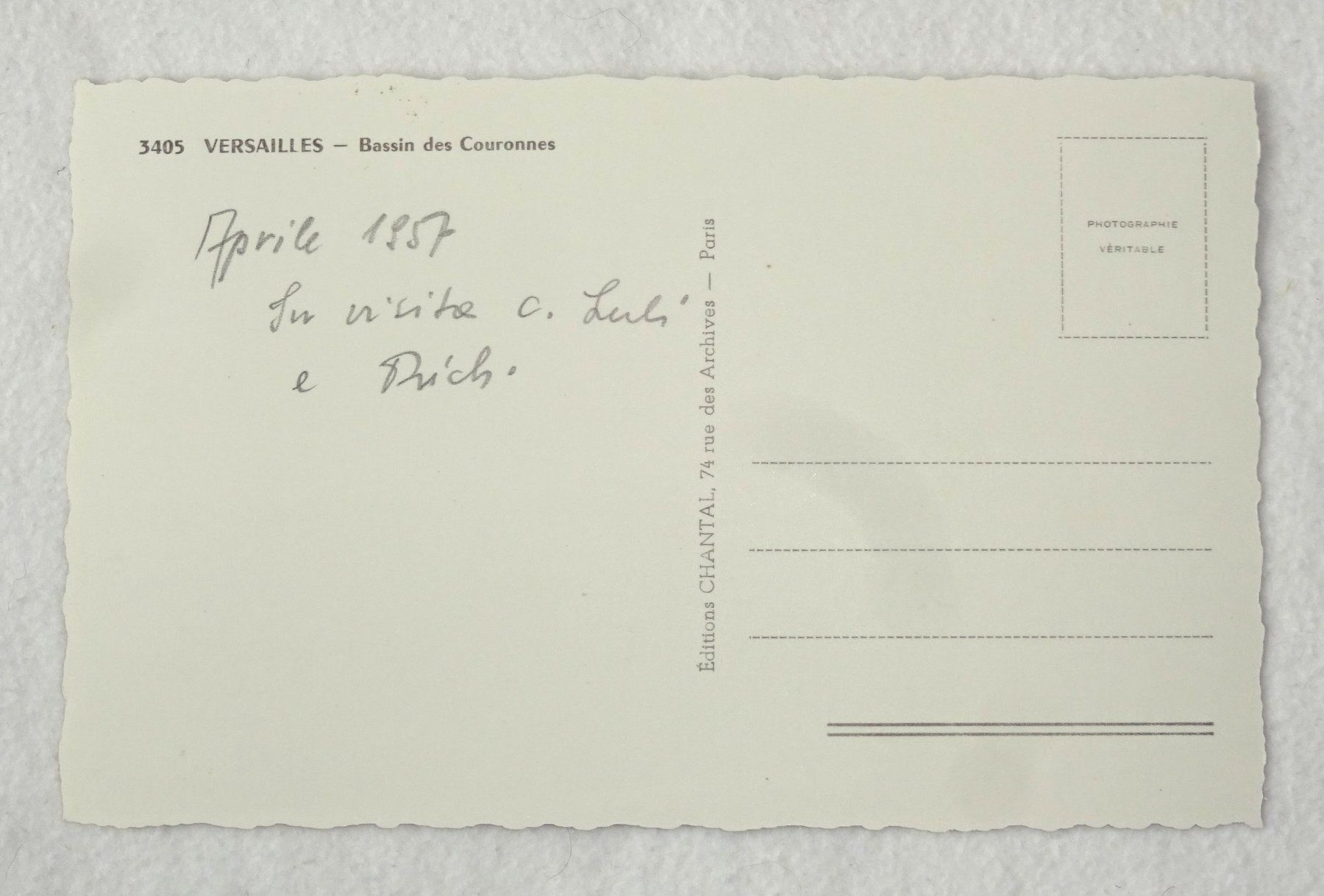 Cartoline postali: Versailles 1957, Postkarte – Usato da St.Gallen venduto da Paddington11 4