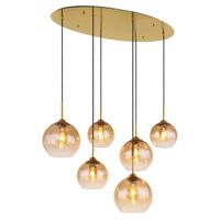 Pendelleuchte Glas, Amber, 98 cm x 48 cm
