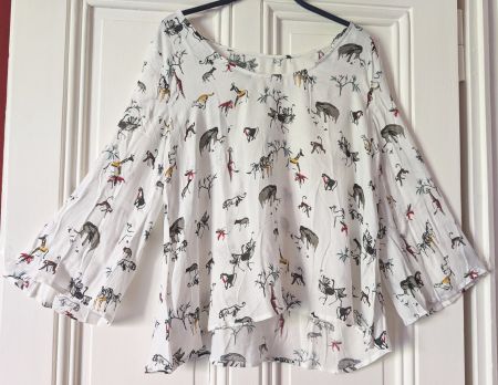 ESPRIT : Douce petite blouse "animaux d'Afrique" S-M-L