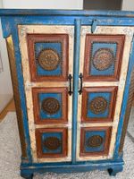 Vintage Sideboard, Holz, blau, orientalisch, Top Zustand!