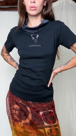 T-Shirt Damen schwarz Grösse S Cannes