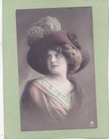Kitsch Frau Dame mit Hut 1910