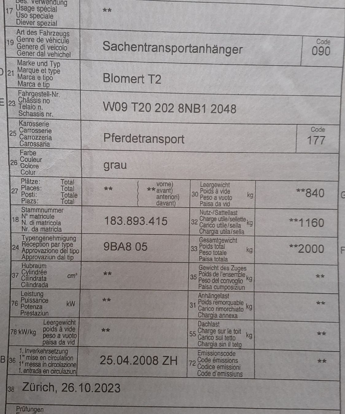 Rimorchi: Pferde / Sachentransportanhänger – Usato da Ermenswil venduto da puma_91 9