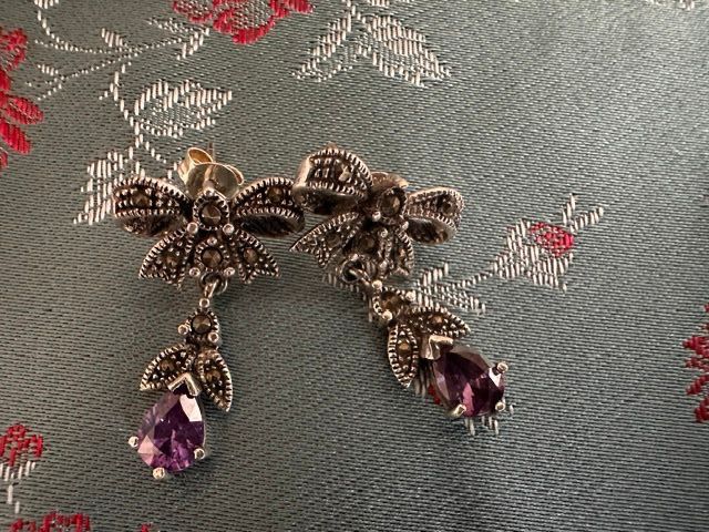 Boucles d'oreille: Ohrhänger, Silber mit Amethyst, viktorianisch – D'occasion à Hindelbank par vey_t 3