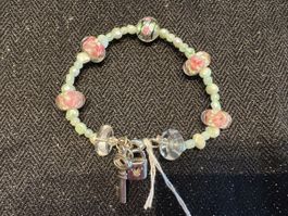 Charm Armband mit Schloss und Schlüssel, Glasperlen, Neu!