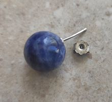 Sodalith Ohrstecker/Kugelform/Silber 925