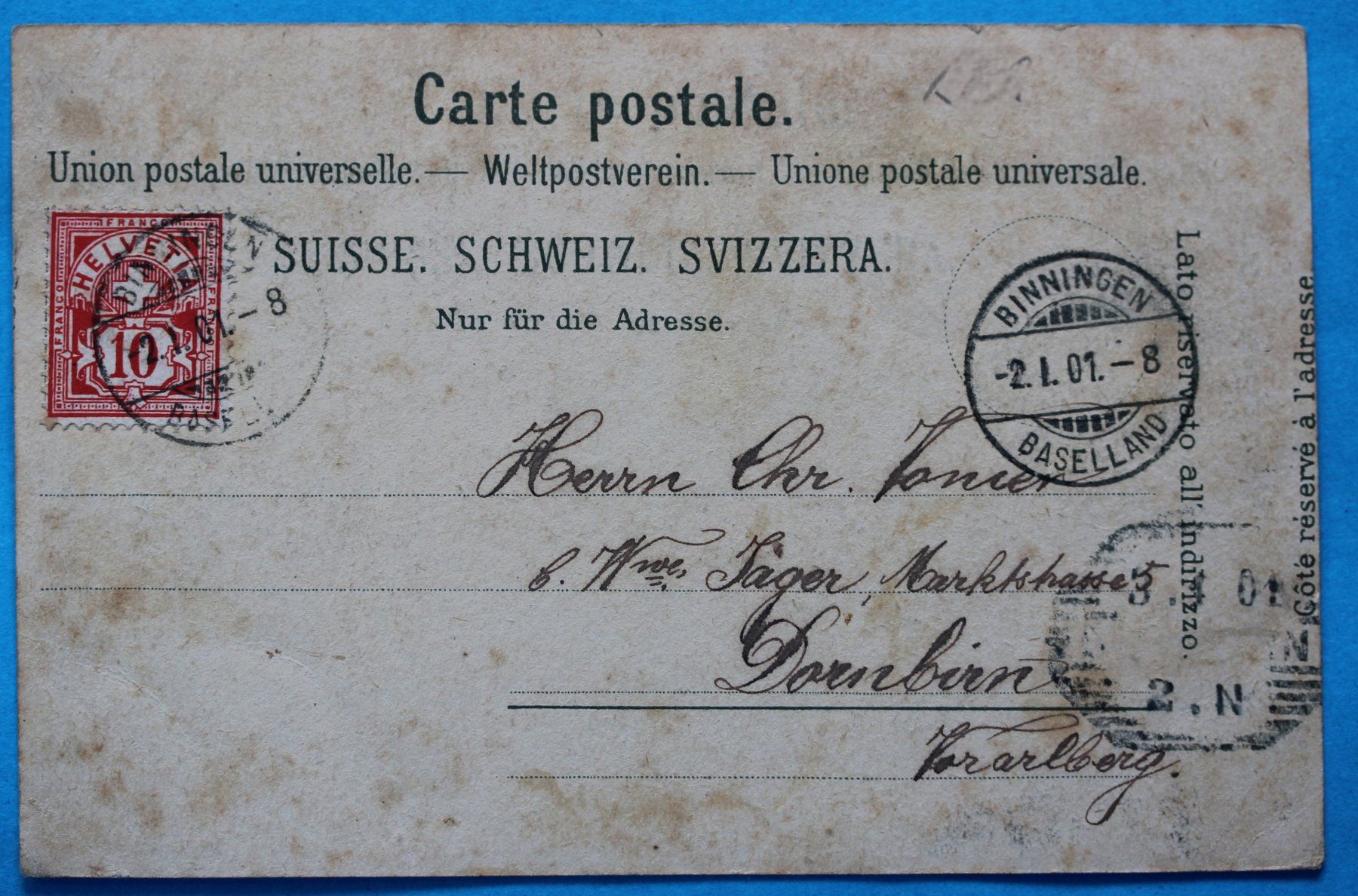 Cartoline postali: BINNINGEN LITHO AK – Usato da Lotzwil venduto da pirolh 1