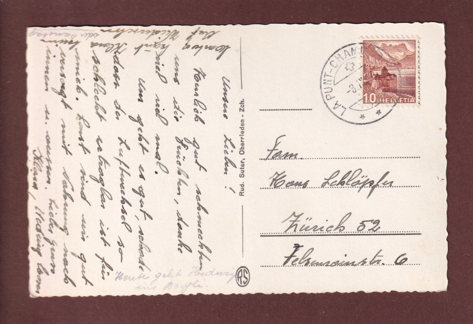 Cartoline postali: ENGADIN - Weidende Schafe - 1949 – Usato da Pully venduto da nicecards 1