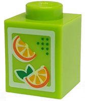 LEGO 3005pb017 Brick 1x1 with Oranges Pattern (Juice Carton)