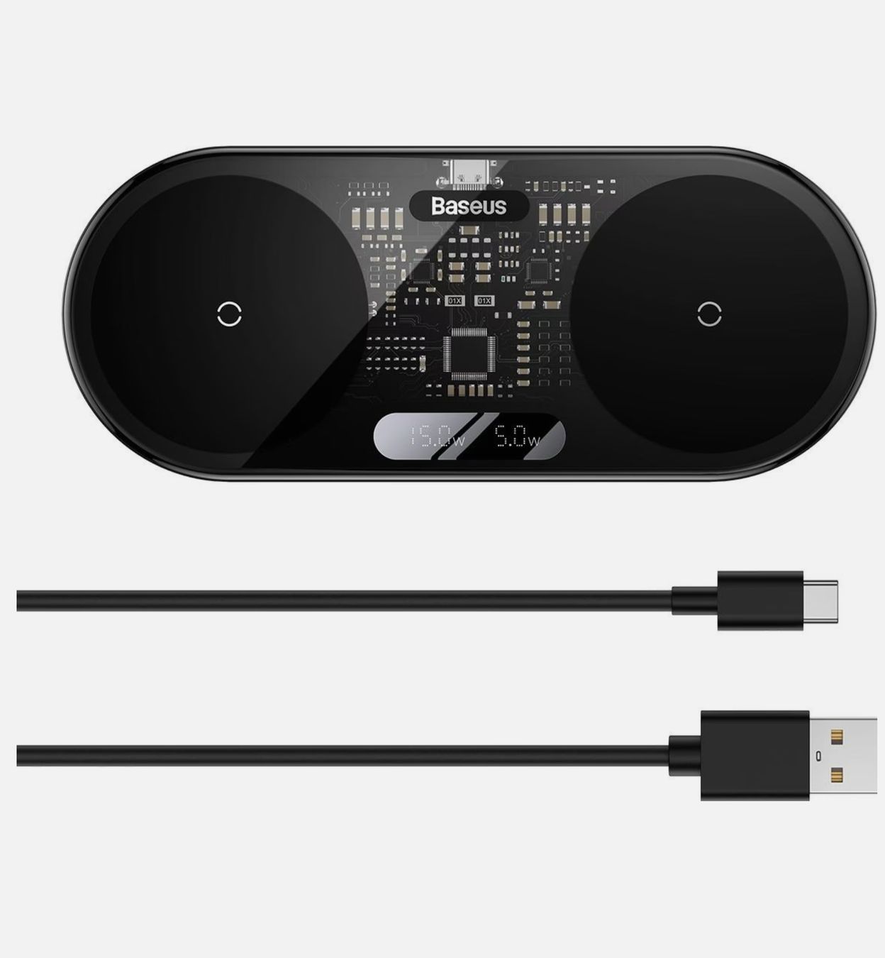 Baseus Caricabatterie: Baseus Digital LED Display 2in1 Wireless Charge – Nuovo e nell'imballaggio originale da Winterthur venduto da Pcline1