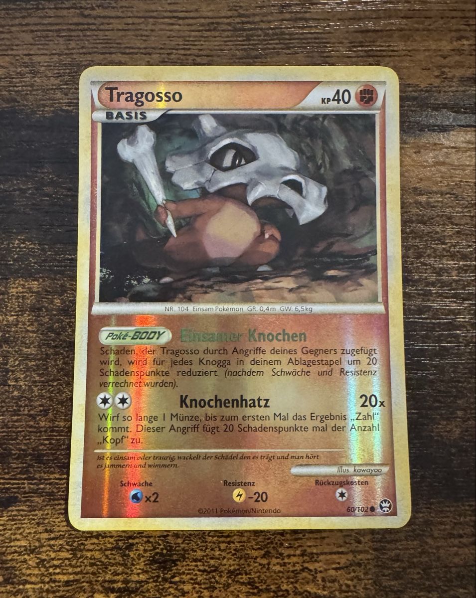 Pokémon Carte collezionabili: Tragosso Reverse Holo 60 - DE – Usato da Zürich venduto da LJF