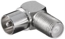 Winkeladapter: F-Buchse  Koax-Stecker 90