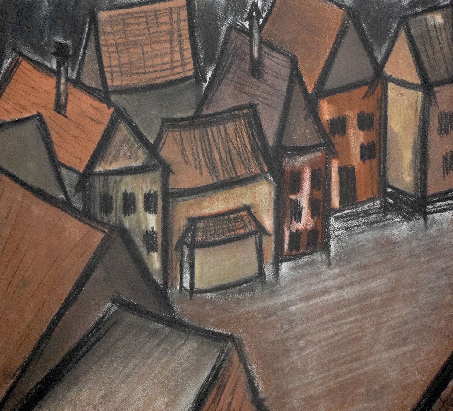 Dipinti: Pfister Lilo expressiv Dorf Orig. – Usato da Zürich venduto da Kunstvoll 2