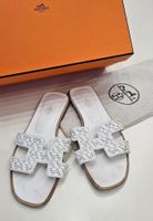 Hermes Oran Sandalen, Gr. 37.5, weiss