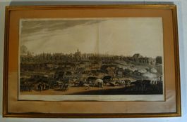 Lithographie Schlacht bei Leipzig 1813 gedr. London 1815