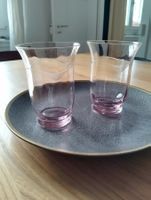 2 wunderschöne Gläser, mundgeblasen und geschliffen in rosa