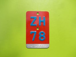 Velonummer / Fahrradnummer ZH 78