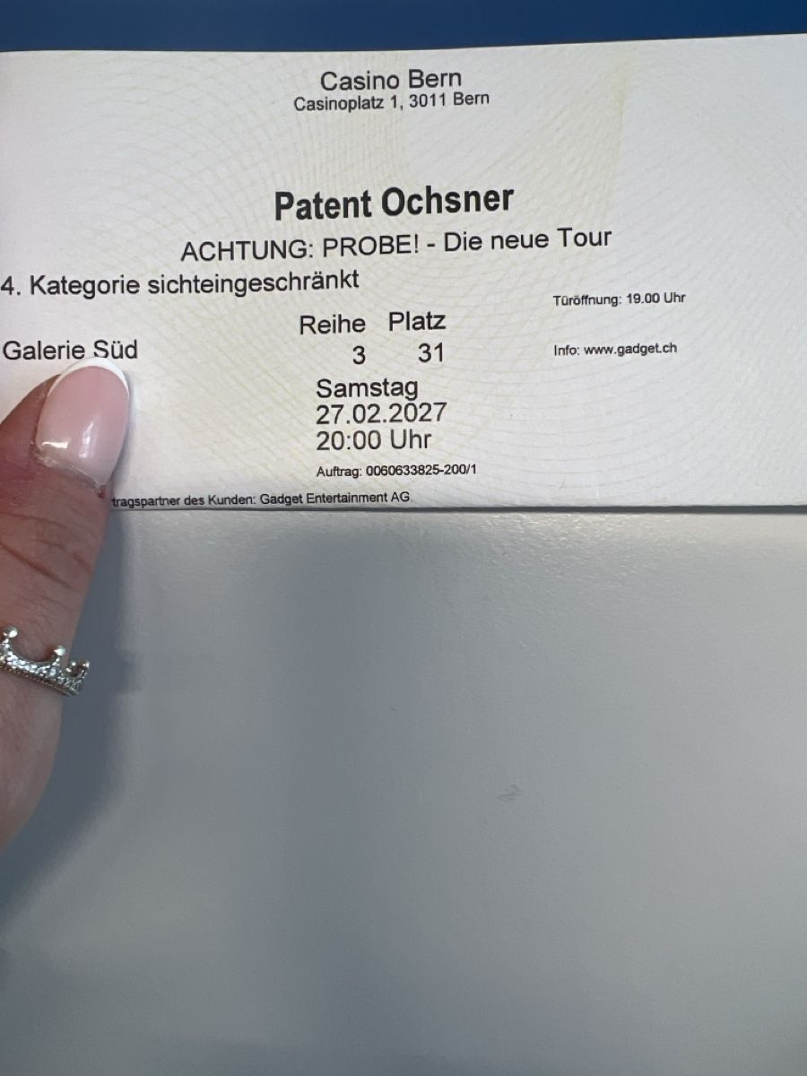Billets: Patent Ochsner Konzertticket – Neuf (Voir description) à Villigen par gisela111