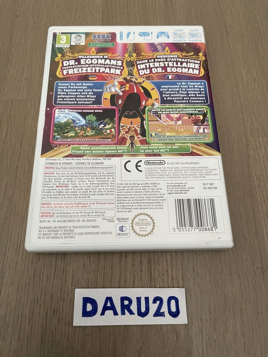 Sega Giochi: Sonic Colours - Wii – Usato da Einsiedeln venduto da Daru20 1